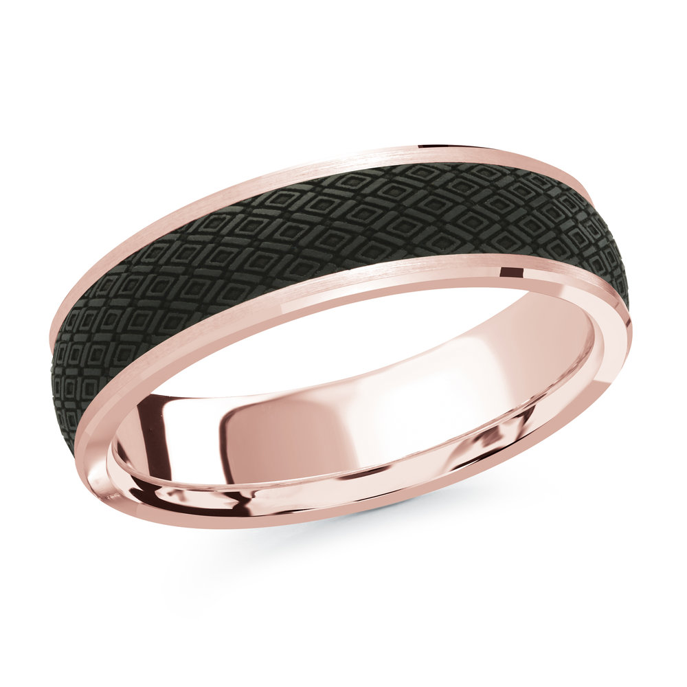 Pink Gold Men's Ring Size 6mm (MRDA-073-6P)